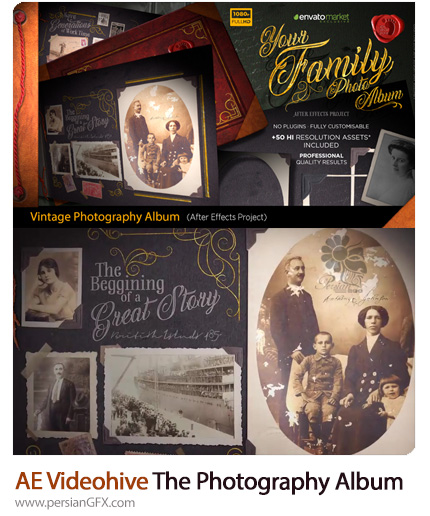دانلود قالب نمایش آلبوم عکس قدیمی در افترافکت از ویدئوهایو - Videohive The Vintage Photography Album After Effects Templates