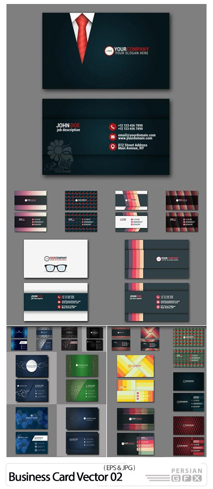 دانلود وکتور کارت ویزیت های متنوع - Business Card Vector 02