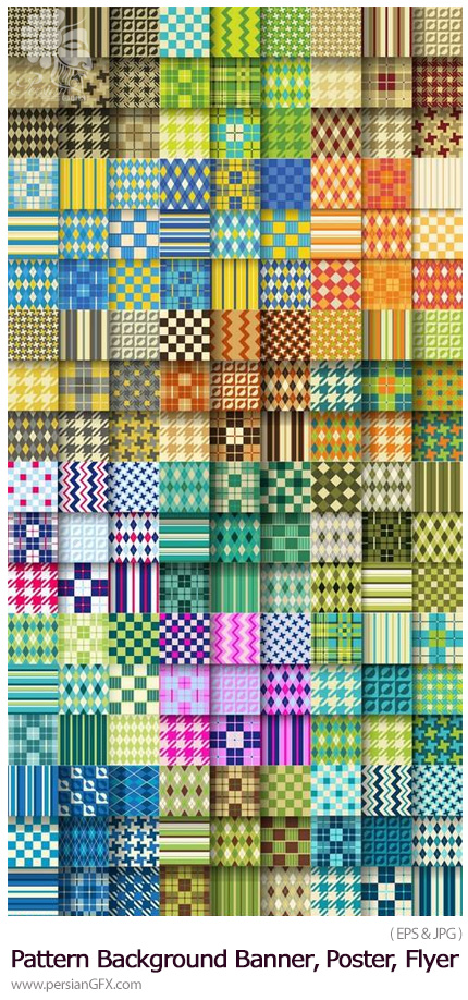 دانلود پترن های وکتور متنوع برای بک گراند فلایر، پوستر و بنر - Pattern Wallpaper Background Is Drawing Banner Poster Flyer