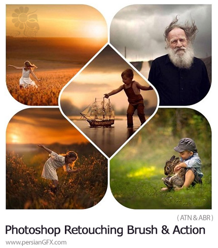 دانلود اکشن و براش فتوشاپ روتوش تصاویر - Jake Olson's Photoshop Retouching Brush And Action Set
