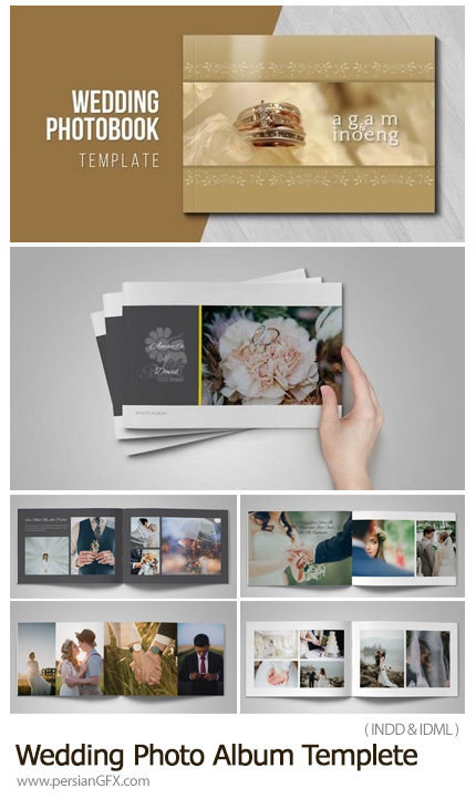 دانلود 2 قالب ایندیزاین آلبوم عکس عروسی - Wedding Photo Album Templete