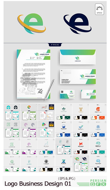 دانلود مجموعه وکتور ست اداری و آرم و لوگوی تجاری متنوع - Logo Business Vector Design Illustration 01