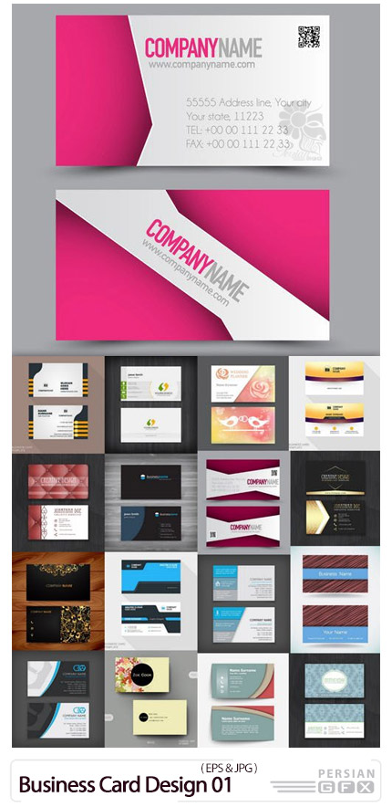دانلود مجموعه وکتور کارت ویزیت با طرح های گرافیکی متنوع - Business Card Design Vector 01