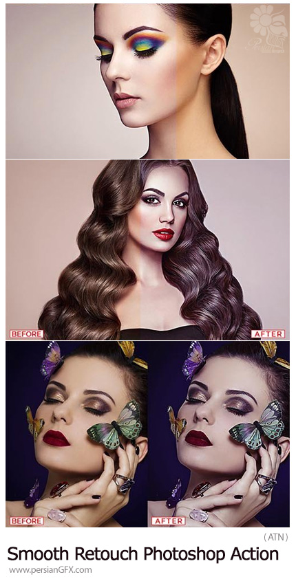 دنلود اکشن فتوشاپ روتوش تصاویر - Smooth Retouch Photoshop Action