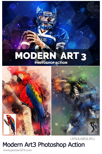 دانلود اکشن فتوشاپ ایجاد افکت هنری مدرن بر روی تصاویر - Modern Art3 Photoshop Action
