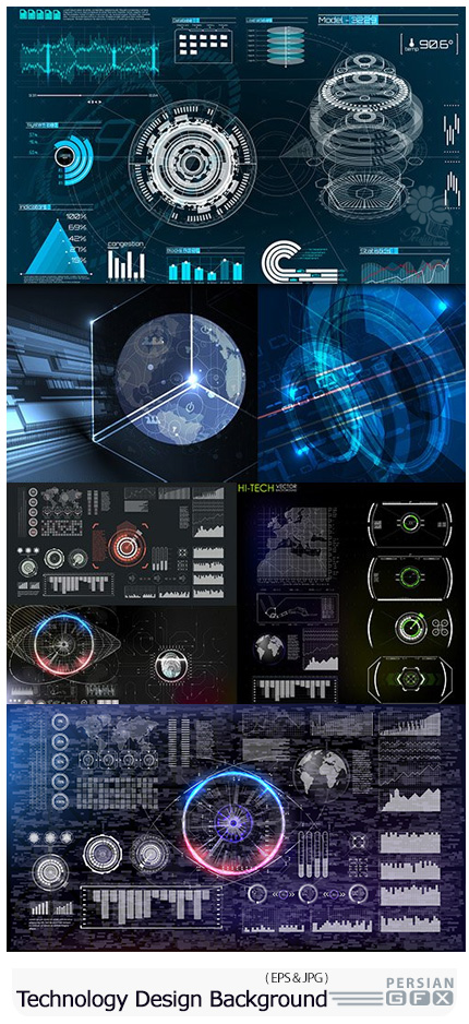 دانلود بک گراند های وکتور با موضوع تکنولوژی - Technology System Futuristic Design Background