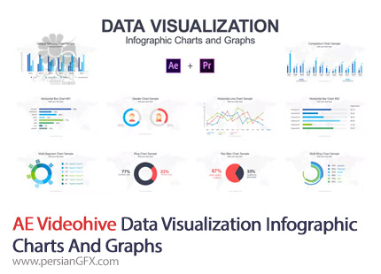 دانلود نمودارهای اینفوگرافی و دیتا ویژوالیزیشن برای افترافکت و پریمیر - Videohive Data Visualization Infographic Charts And Graphs