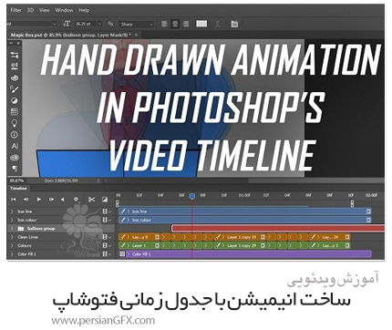 دانلود آموزش ساخت انیمیشن به صورت دستی با تایم لاین فتوشاپ - Skillshare Hand Drawn Animation With Photoshops Video Timeline