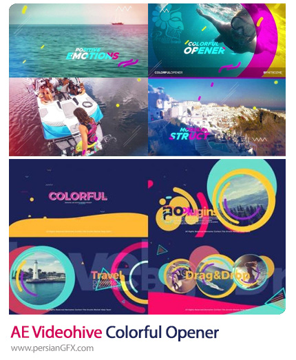 دانلود 2 پروژه افترافکت اوپنر تصاویر با افکت رنگارنگ - Videohive Colorful Opener