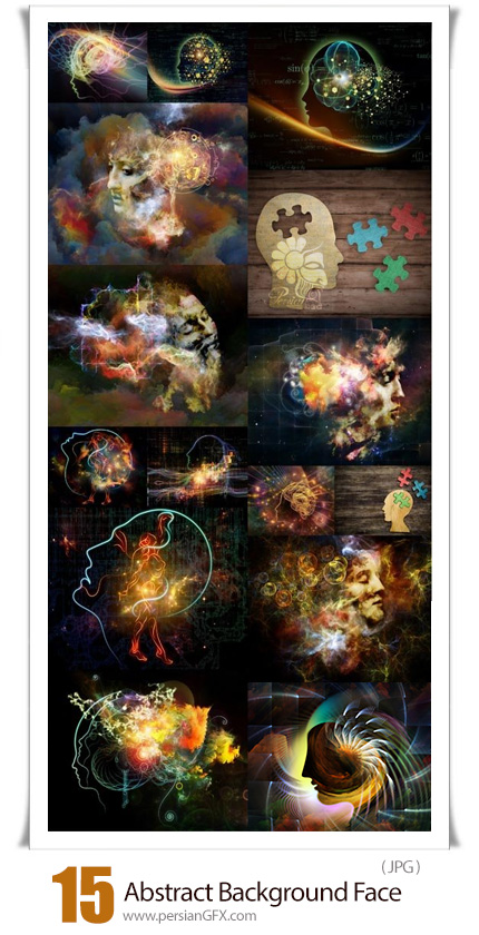 دانلود 15 بک گراند انتزاعی با طرح صورت انسان - Abstract Background Is With A Human Face