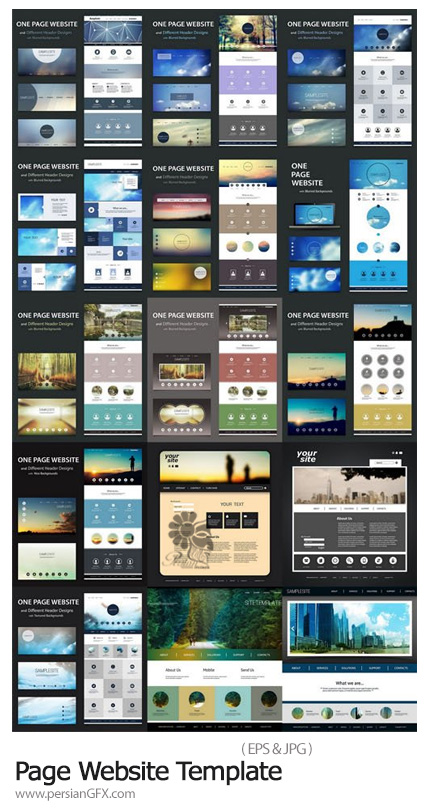 دانلود وکتور قالب های آماده صفحات وب سایت - Page Website Template