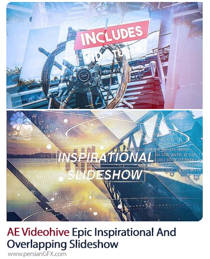 دانلود 2 پروژه افترافکت اسلایدشو تصاویر با افکت الهام بخش - Videohive Epic Inspirational And Overlapping Slideshow