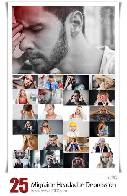 دانلود 25 عکس با کیفیت افراد افسرده و سردرد میگرنی - Migraine Headache Depression