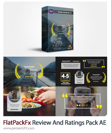 دانلود پک المان های رتبه بندی و امتیازدهی در افترافکت به همراه آموزش ویدئویی - FlatPackFx Review And Ratings Pack After Effects