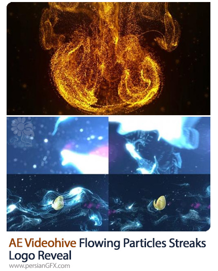 دانلود 2 پروژه افترافکت نمایش لوگو با افکت ذرات معلق - Videohive Flowing Particles Streaks Logo Reveal
