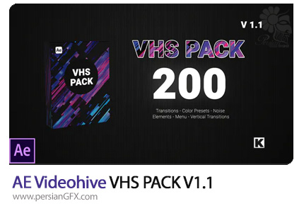 دانلود پک ترانزیشن، المان و منوی آماده برای افترافکت به همراه آموزش ویدئویی - Videohive VHS PACK V1.1