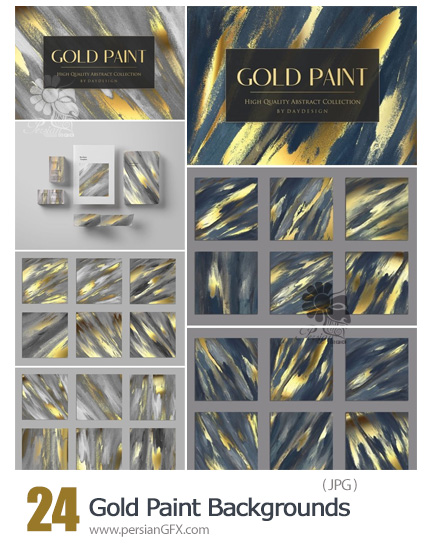 دانلود بک گراندهای با کیفیت نقاشی طلایی - Gold Paint Backgrounds