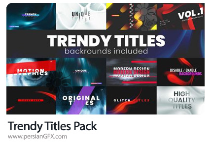 دانلود پک تایتل های آماده مدرن برای افترافکت به همراه آموزش ویدئویی - Trendy Titles Pack