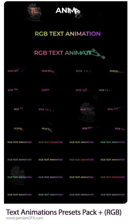 دانلود پکیج پریست ساخت متن های متحرک در افترافکت - Text Animations Presets Pack + (RGB)