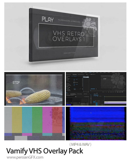دانلود پک فوتیج پوششی فیلم VHS به همراه آموزش ویدئویی - Vamify VHS Overlay Pack
