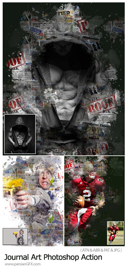 دانلود اکشن فتوشاپ تبدیل تصاویر به مجله هنری به همراه آموزش ویدئویی - Journal Art Photoshop Action