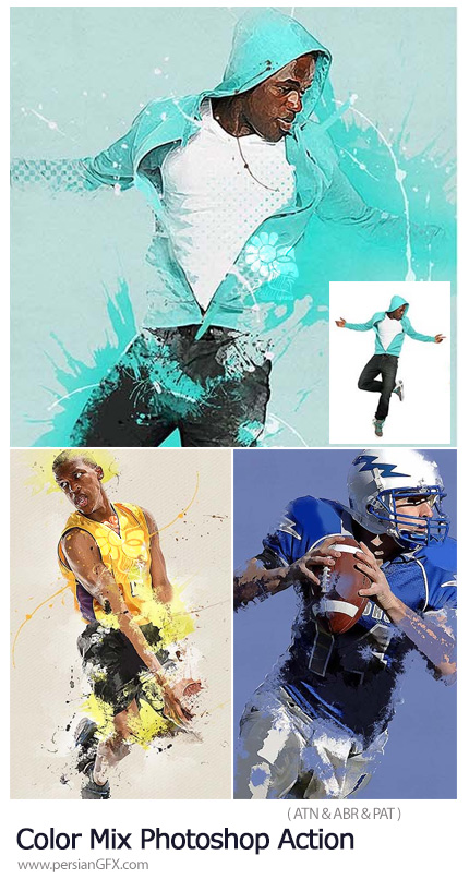 دانلود اکشن فتوشاپ تبدیل تصاویر به نقاشی با افکت رنگ های ترکیبی - Color Mix Photoshop Action