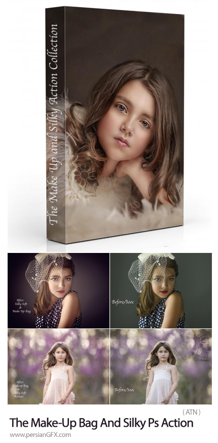 دانلود اکشن فتوشاپ میکاپ و زیباسازی تصاویر - The Make-Up Bag And Silky Photoshop Action Collection