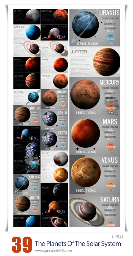 دانلود 39 عکس با کیفیت سیارات منظومه شمسی - The Planets Of The Solar System