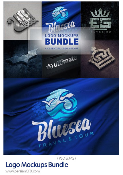 دانلود مجموعه موکاپ لوگو با 6 افکت متنوع - Logo Mockups Bundle