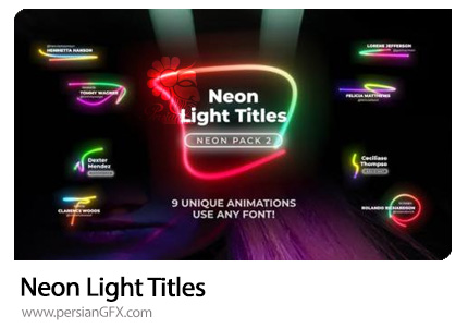 دانلود پروژه آماده تایتل با نورهای نئونی در پریمیر - Neon Light Titles