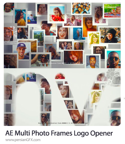 دانلود پروژه افترافکت اوپنر لوگو با فریم های عکس به همراه آموزش ویدئویی - Photo Frames Logo Opener