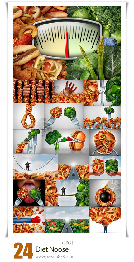 دانلود 24 عکس با کیفیت غذاهای رژیمی و فست فود - Diet Noose