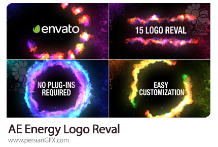 دانلود پروژه افترافکت نمایش لوگو با شعله های رنگی به همراه آموزش ویدئویی - Energy Logo Reval