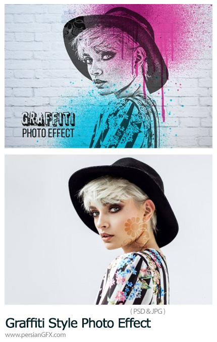 دانلود افکت لایه باز ساخت تصاویر گرافیتی - Graffiti Style Photo Effect