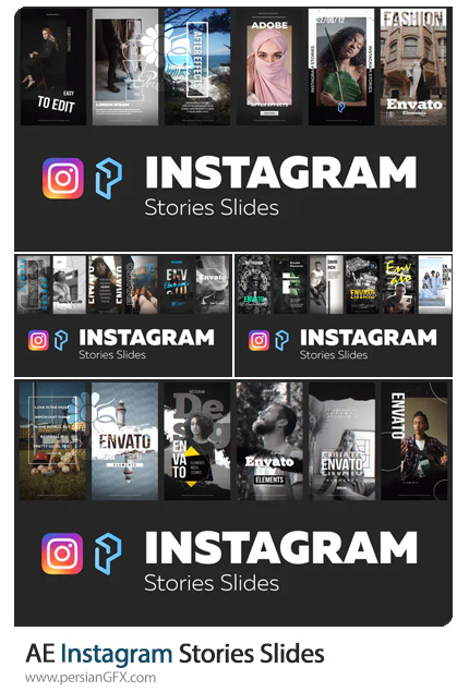 دانلود 4 پروژه افترافکت استوری های آماده اینستاگرام به همراه آموزش ویدئویی - Instagram Stories Slides