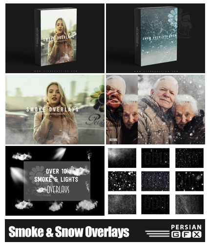 دانلود 21 تصویر پوششی دود و برف - Smoke And Snow Overlays Pack