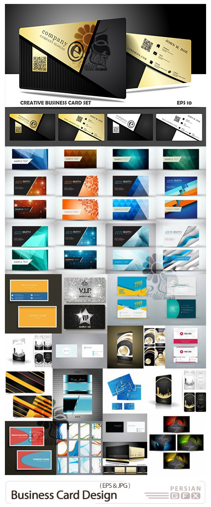 دانلود 55 قالب وکتور کارت ویزیت با طرح های متنوع - Business Card Design