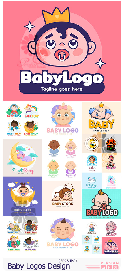 دانلود مجموعه آرم و لوگوی کودکانه، نوزاد و بچه - Baby Logos Brand Name Company Design