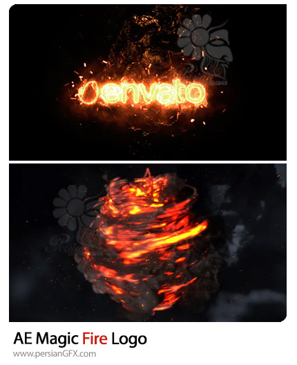 دانلود 2 پروژه افترافکت نمایش لوگو با افکت آتش جادویی - Magic Fire Reveal