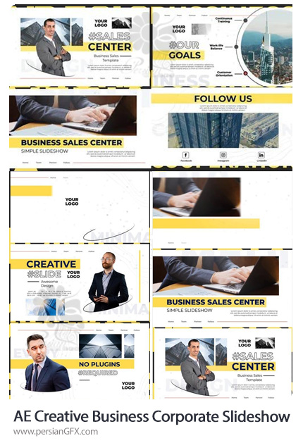 دانلود پروژه افترافکت اسلایدشو تجاری خلاقانه به همراه آموزش ویدئویی - Creative Business Corporate Slideshow