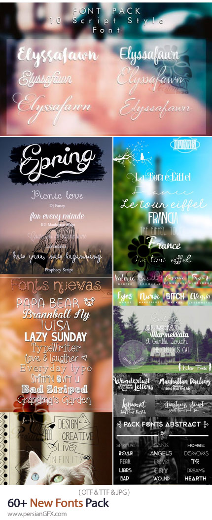 دانلود بیش از 60 فونت انگلیسی مدرن - New Fonts Pack