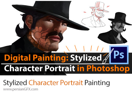 دانلود آموزش نقاشی دیجیتال پرتره کاراکتر به سبک خاص در فتوشاپ - Digital Painting: Stylized Character Portrait Painting
