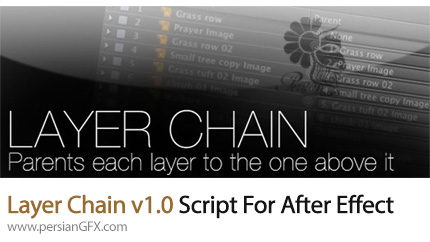 دانلود اسکریپت Layer Chain برای وصل کردن Parent لایه ها از پایین به بالا یا برعکس در افترافکت - Layer Chain v1.0 Script For After Effect