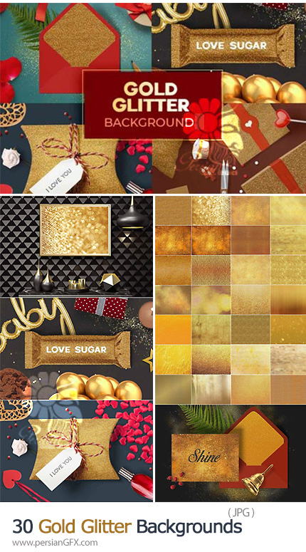 دانلود 30 بک گراند طلایی براق - Gold Glitter Backgrounds