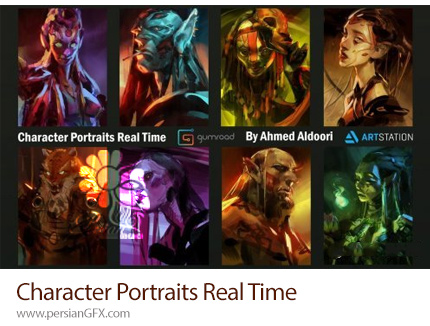 دانلود آموزش کشیدن پرتره کاراکتر به صورت ریل تایم در فتوشاپ - Character Portraits Real Time