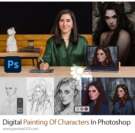 دانلود آموزش نقاشی دیجیتال کاراکترها در فتوشاپ - Digital Painting Of Characters In Photoshop