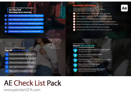 دانلود پروژه افترافکت پک چک لیست به همراه آموزش ویدئویی - Check List Pack
