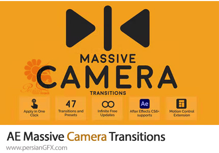 دانلود مجموعه ترازیشن حرکت دوربین متنوع در افترافکت به همراه آموزش ویدئویی - Massive Camera Transitions