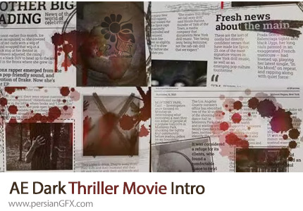 دانلود پروژه افترافکت تریلر فیلم سینمایی با روزنامه خونی به همراه آموزش ویدئویی - Dark Thriller Movie Intro