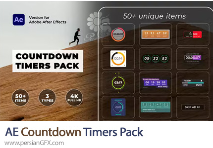 دانلود پروژه افترافکت پک تایمرهای شمارش معکوس به همراه آموزش ویدئویی - Countdown Timers Pack